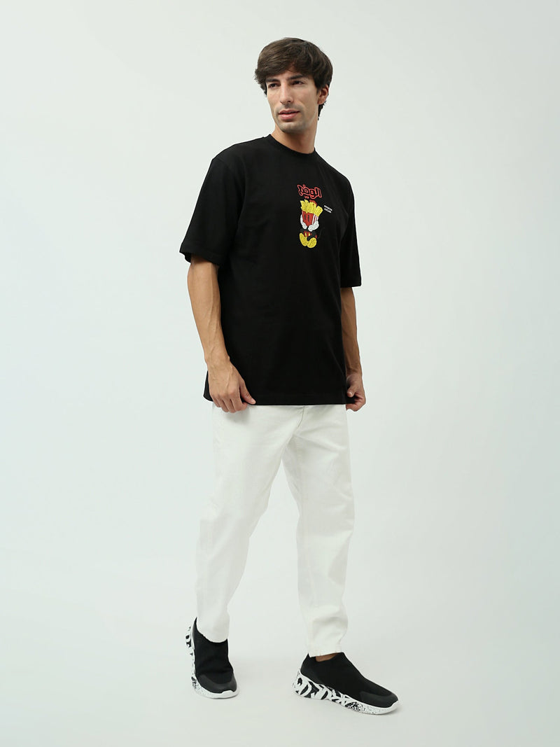 T-shirt Oversized "Fry and Fry Again!" – Design amusant avec imprimé fries - TSH24SPRO20120TM1