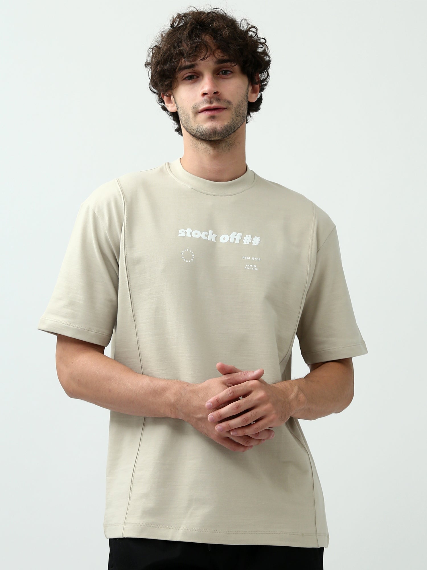 T-shirt homme design moderne avec imprimé STOCK OFF - TSH24SPRO20126TM1