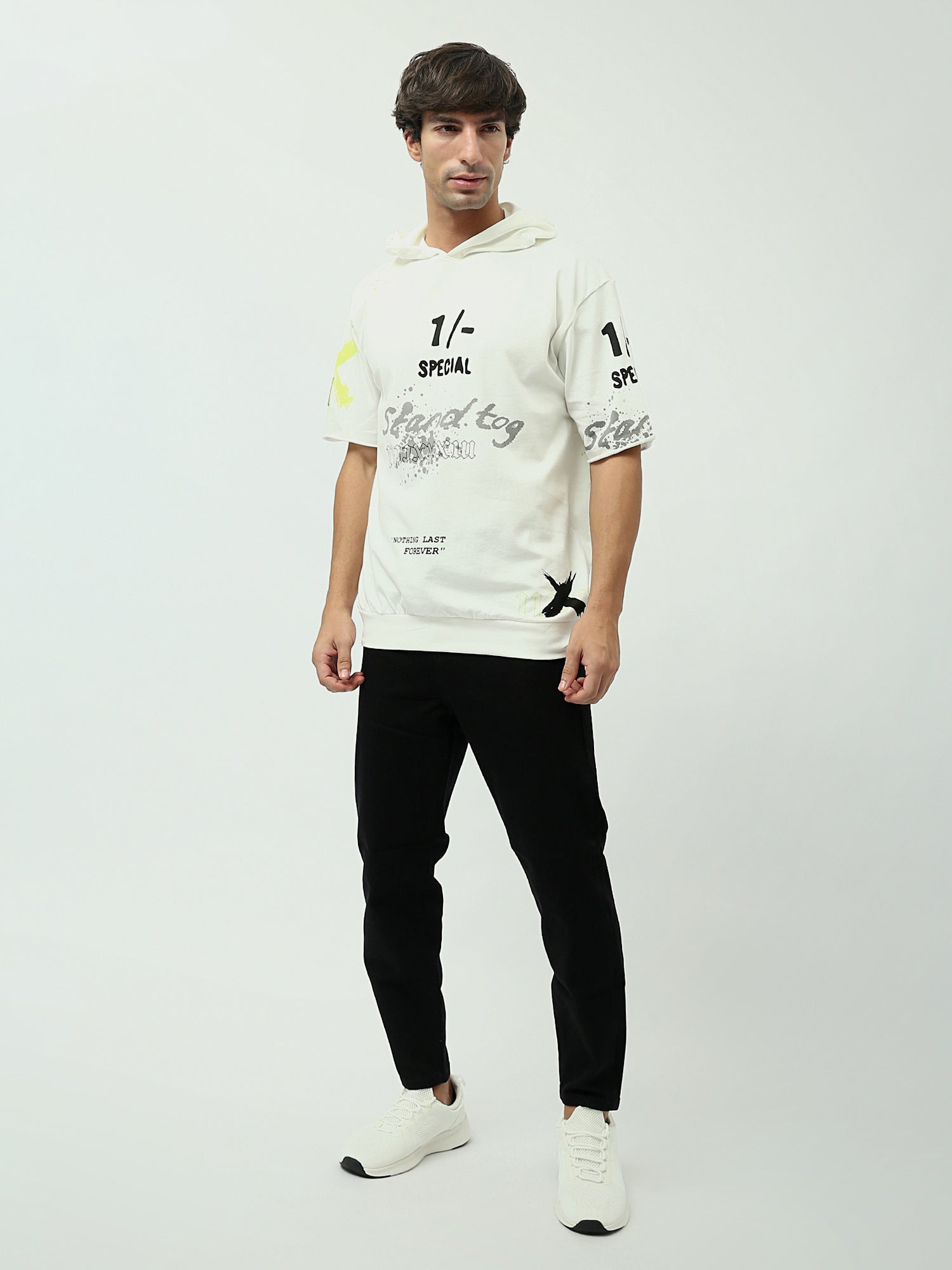 T-shirt Homme Oversize à Capuche avec Imprimés Graphiques – TSH24SPRO20140TM1