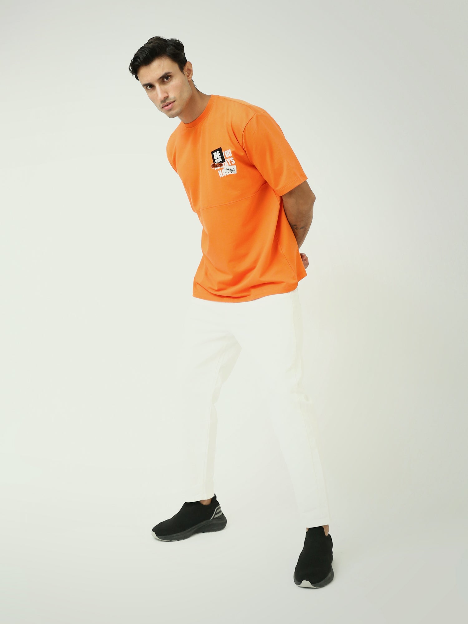 T-shirt Homme Orange avec Imprimé Audacieux – Style Tendance - TSH24SPRO20155TM1