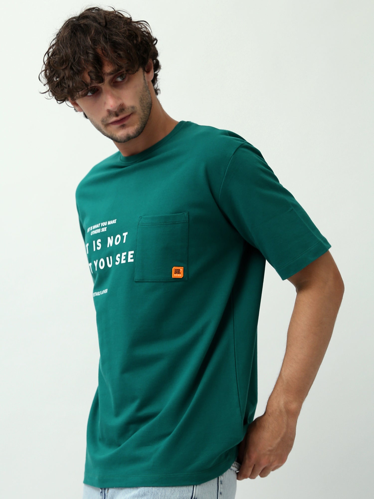 T-shirt Homme Vert avec Poche – Style Casual Moderne - TSH24SPRO20160TM1