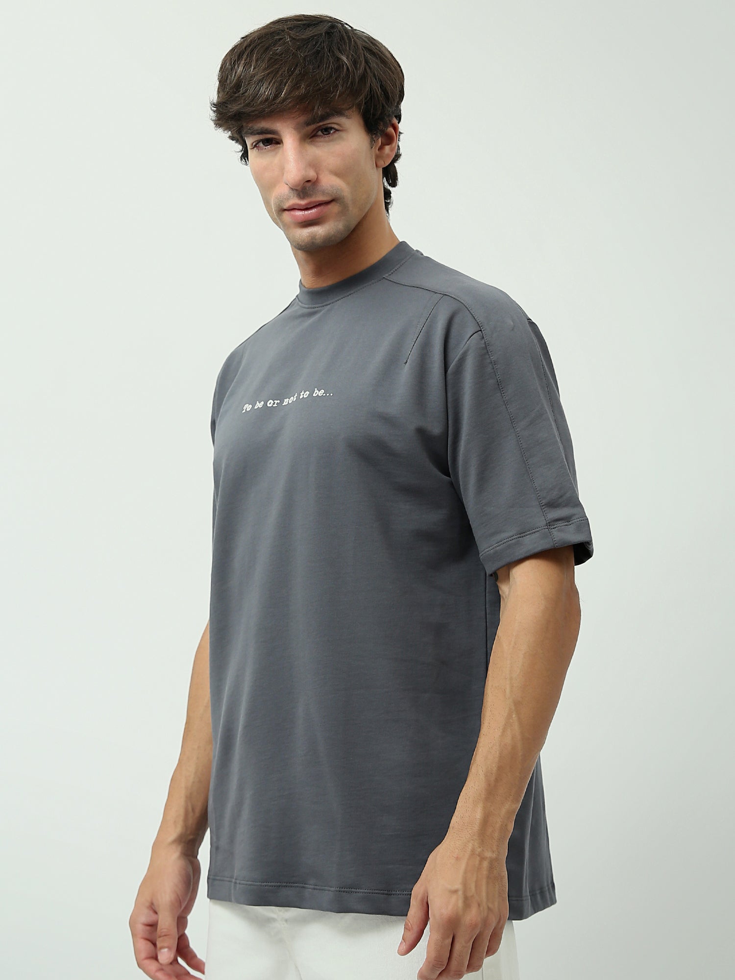 T-shirt homme gris avec imprimé To be or not to be - TSH24SPRO20162TM1