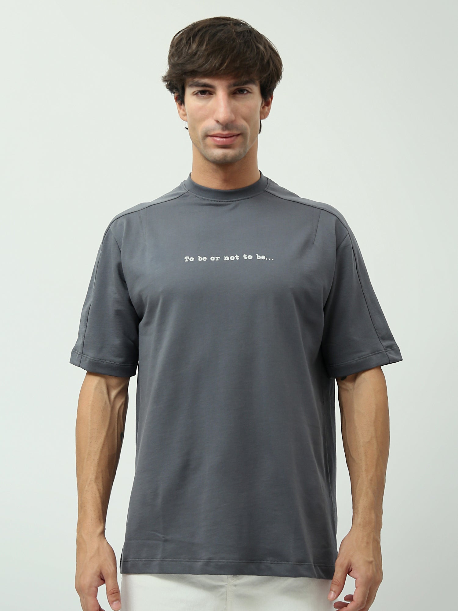 T-shirt homme gris avec imprimé To be or not to be - TSH24SPRO20162TM1