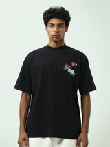 T-shirt homme noir au design moderne avec imprimé artistique - TSH24SPRO20186TM1