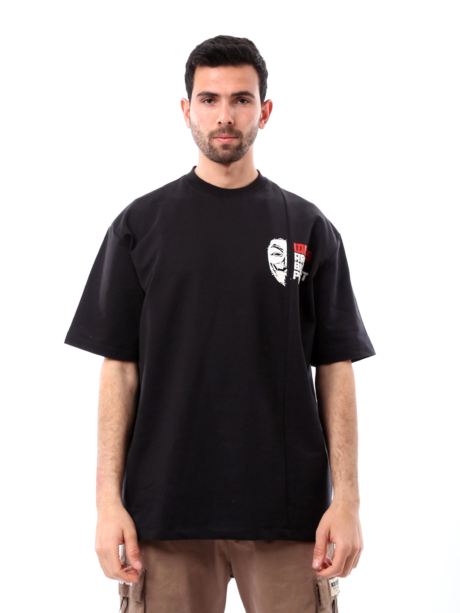 T-shirt pour homme noir au design moderne - TSH24SPRO20189TM1