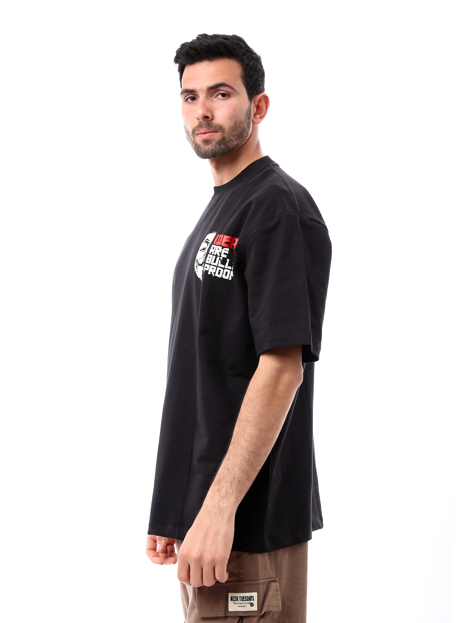 T-shirt pour homme noir au design moderne - TSH24SPRO20189TM1