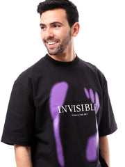 T-shirt pour homme noir avec impression artistique - TSH24SPRO20194TM1
