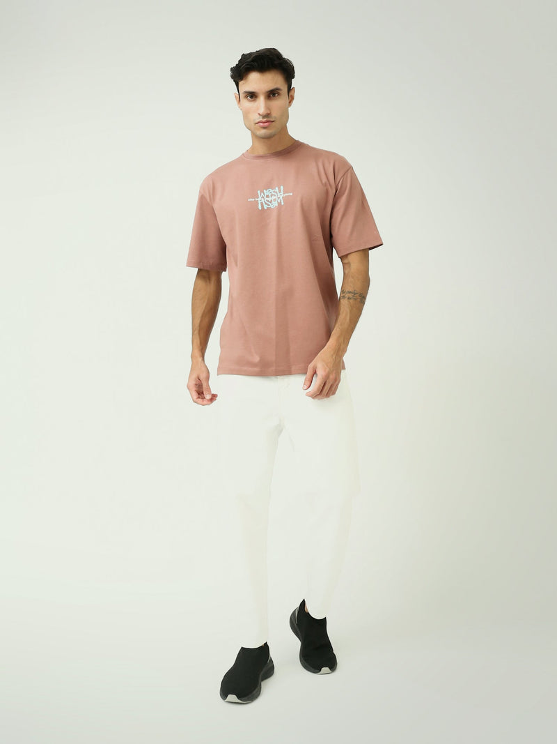 T-shirt Homme Oversize à Manches Courtes avec Imprimé Minimaliste – TSH24SPRO20198TM1