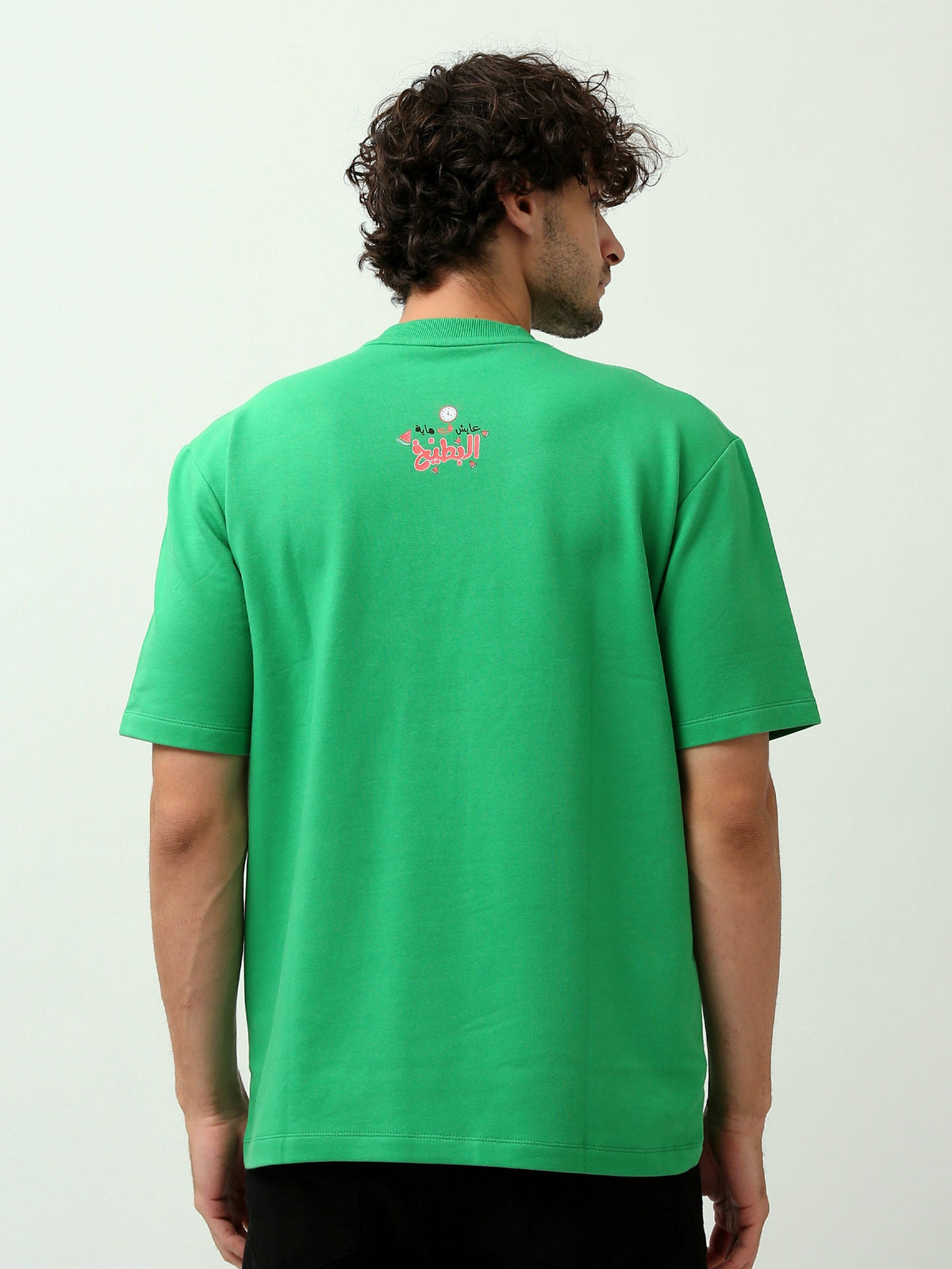 T-shirt homme en vert avec graphique et texte en arabe - Style décontracté - TSH24SPRO20920TM1
