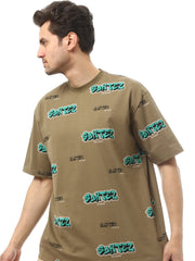 T-shirt homme au design élégant de couleur olive – TSH24SPRO20931TM1
