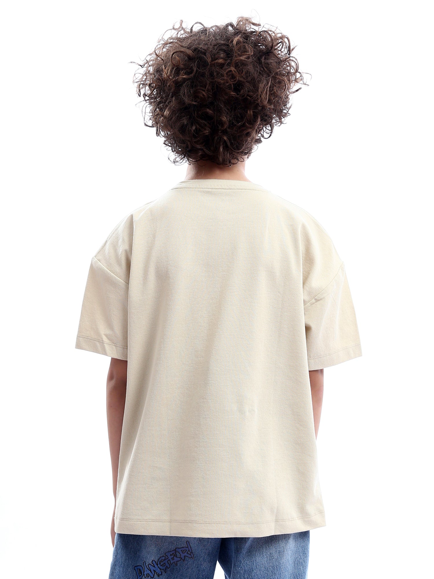 T-shirt pour garçon beige avec impression distinctive -TSH24SPRO32615TB1