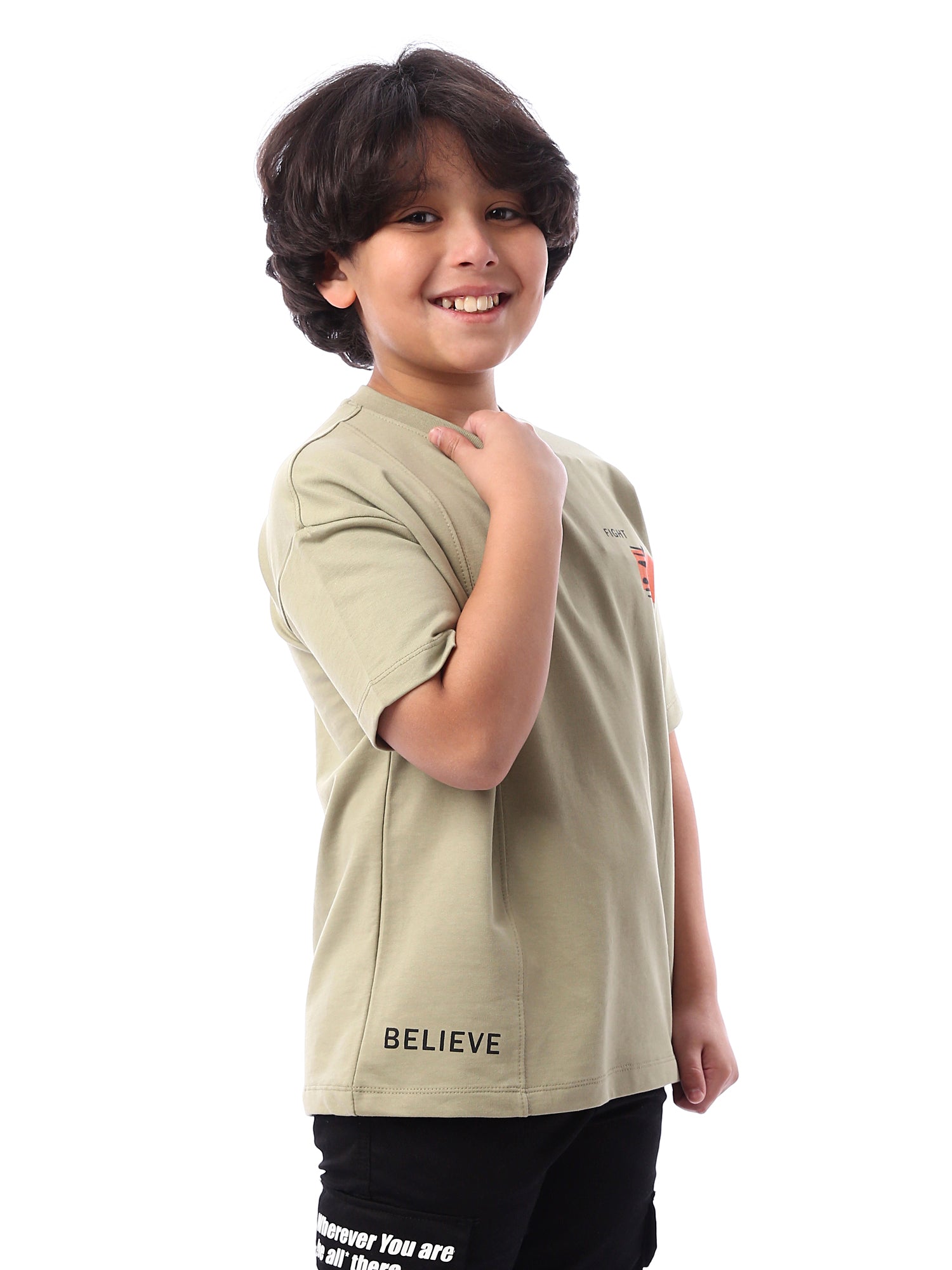 T-shirt pour garçon à manches courtes avec impression latérale -TSH24SPRO32617TJ1