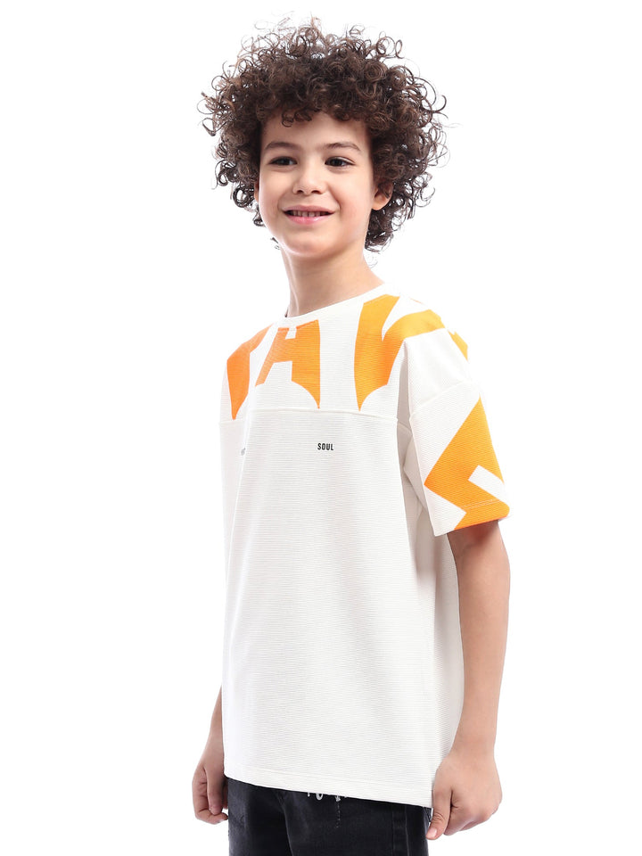 T-shirt Garçon Oversize Imprimé Graphique Contrasté - TSH24SPRO32625TB1