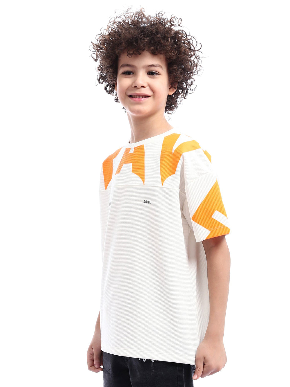 T-shirt Garçon Oversize Imprimé Graphique Contrasté - TSH24SPRO32625TB1