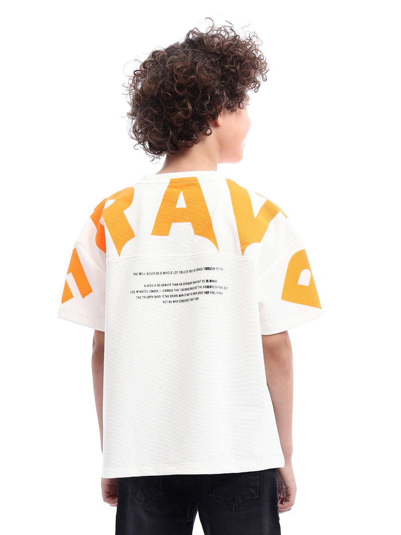 T-shirt Garçon Oversize Imprimé Graphique Contrasté - TSH24SPRO32625TB1
