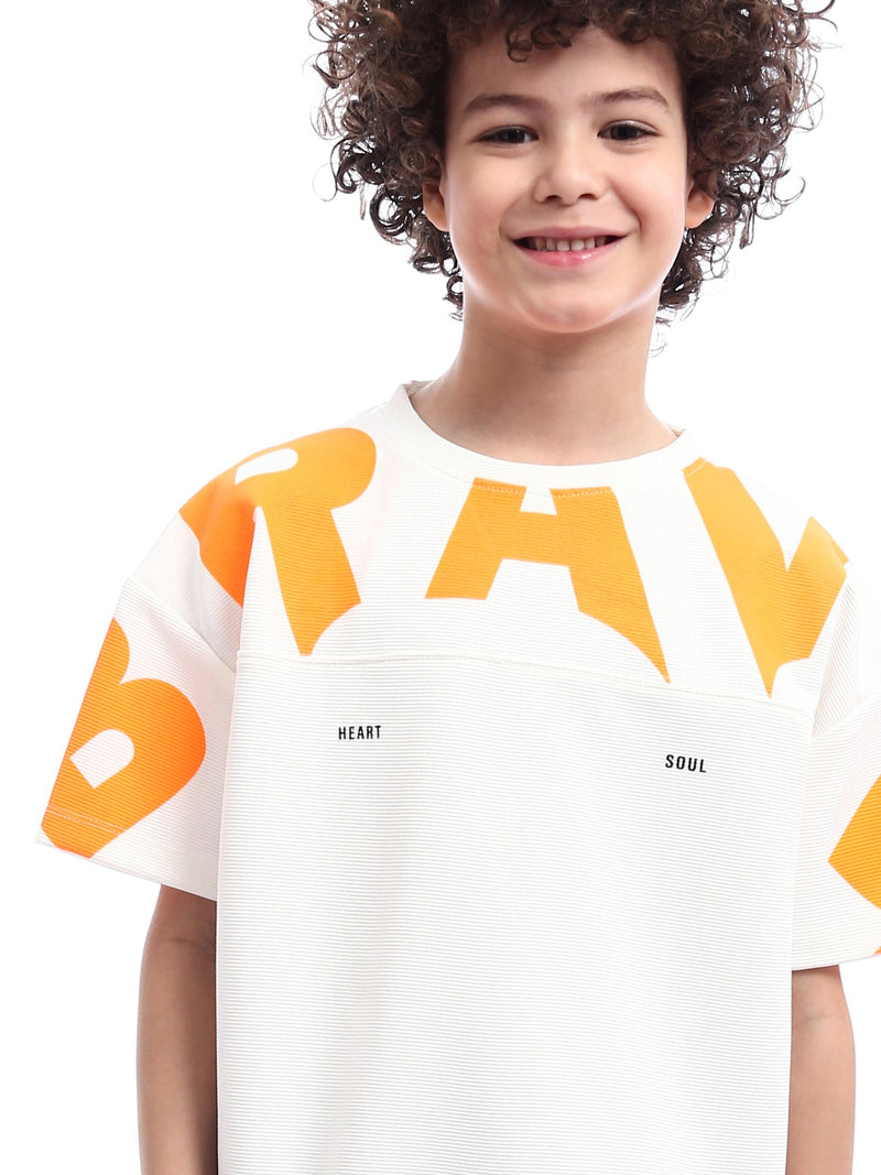 T-shirt Garçon Oversize Imprimé Graphique Contrasté - TSH24SPRO32625TB1