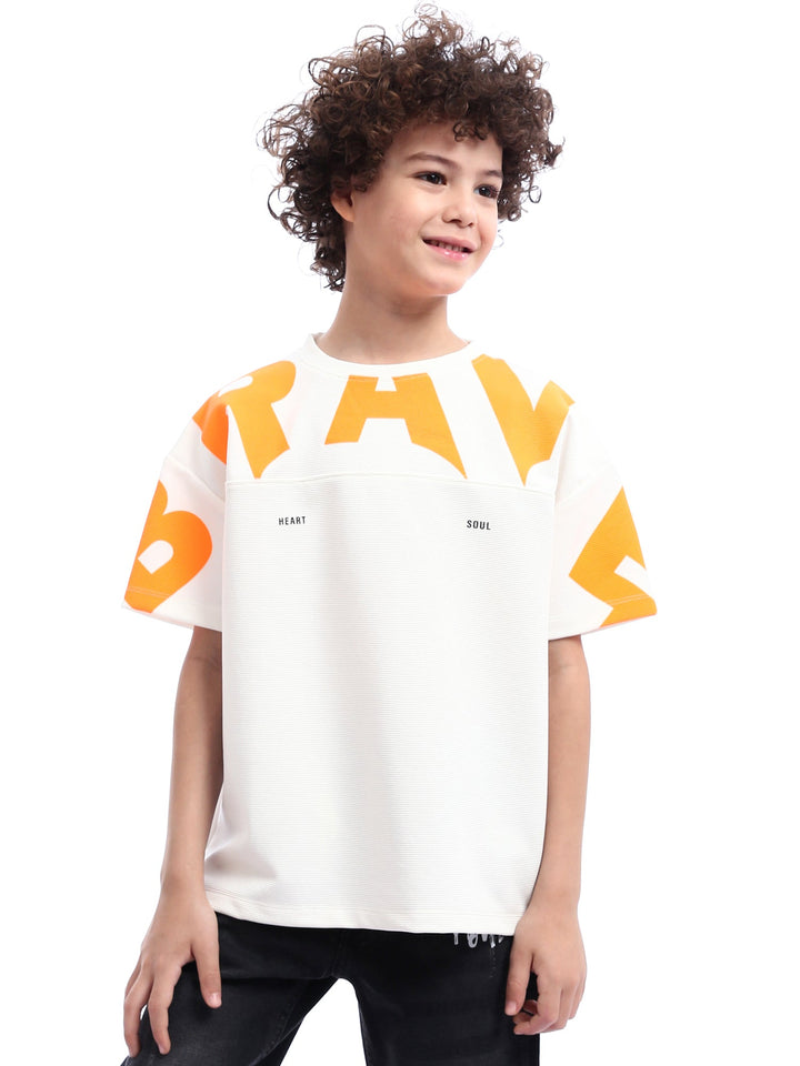 T-shirt Garçon Oversize Imprimé Graphique Contrasté - TSH24SPRO32625TB1