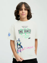 T-shirt Garçon Blanc "Batman vs Joker" – Design Dynamique et Fun - TSH24SPRO32666TB1