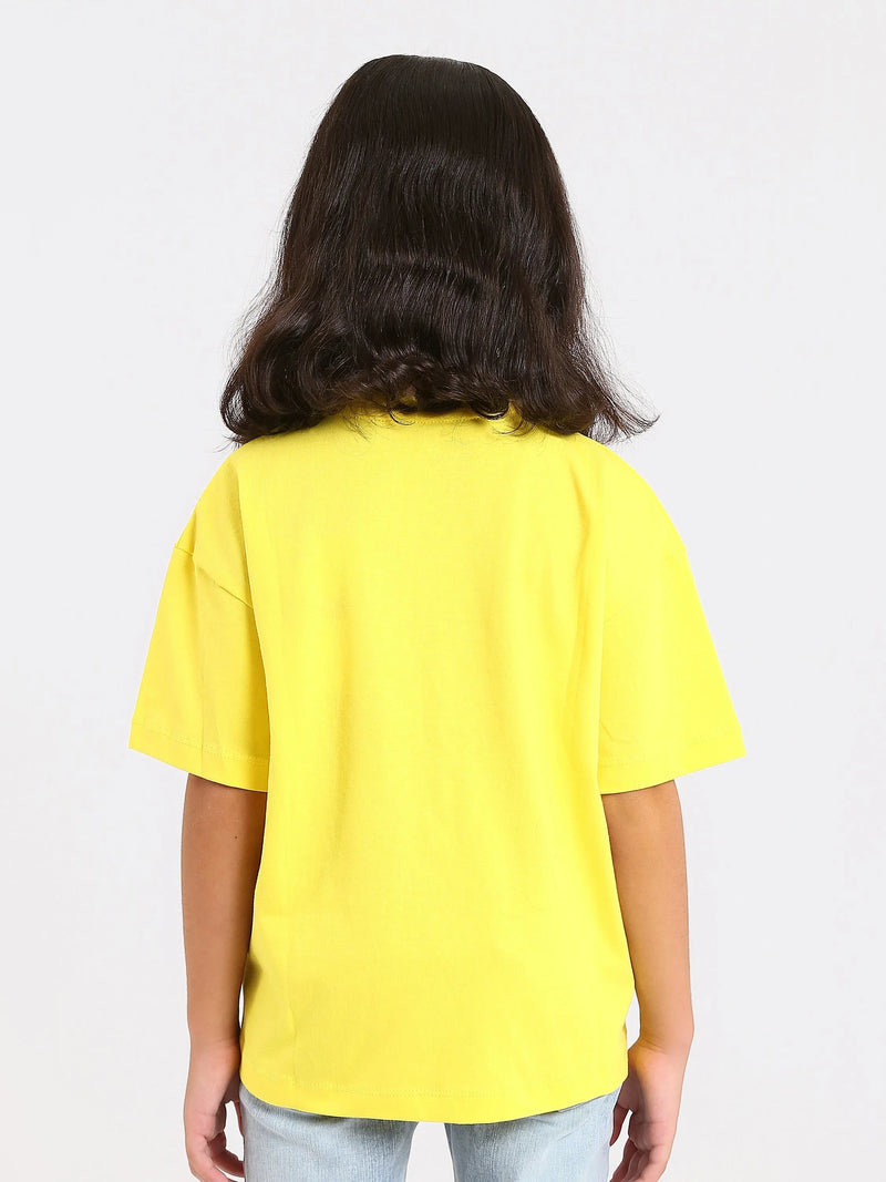 T-shirt fille PLAY ALL DAY rose et jaune - TSH24SPRO70877MG1