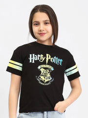 T-shirt fille Harry Potter Hogwarts noir et marron - TSH24SPRO70878MG1 - Justyol