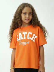 T-shirt fille oversize à manches courtes, imprimé Match Tennis Club – TSH24SPRO70907MG1 - Justyol
