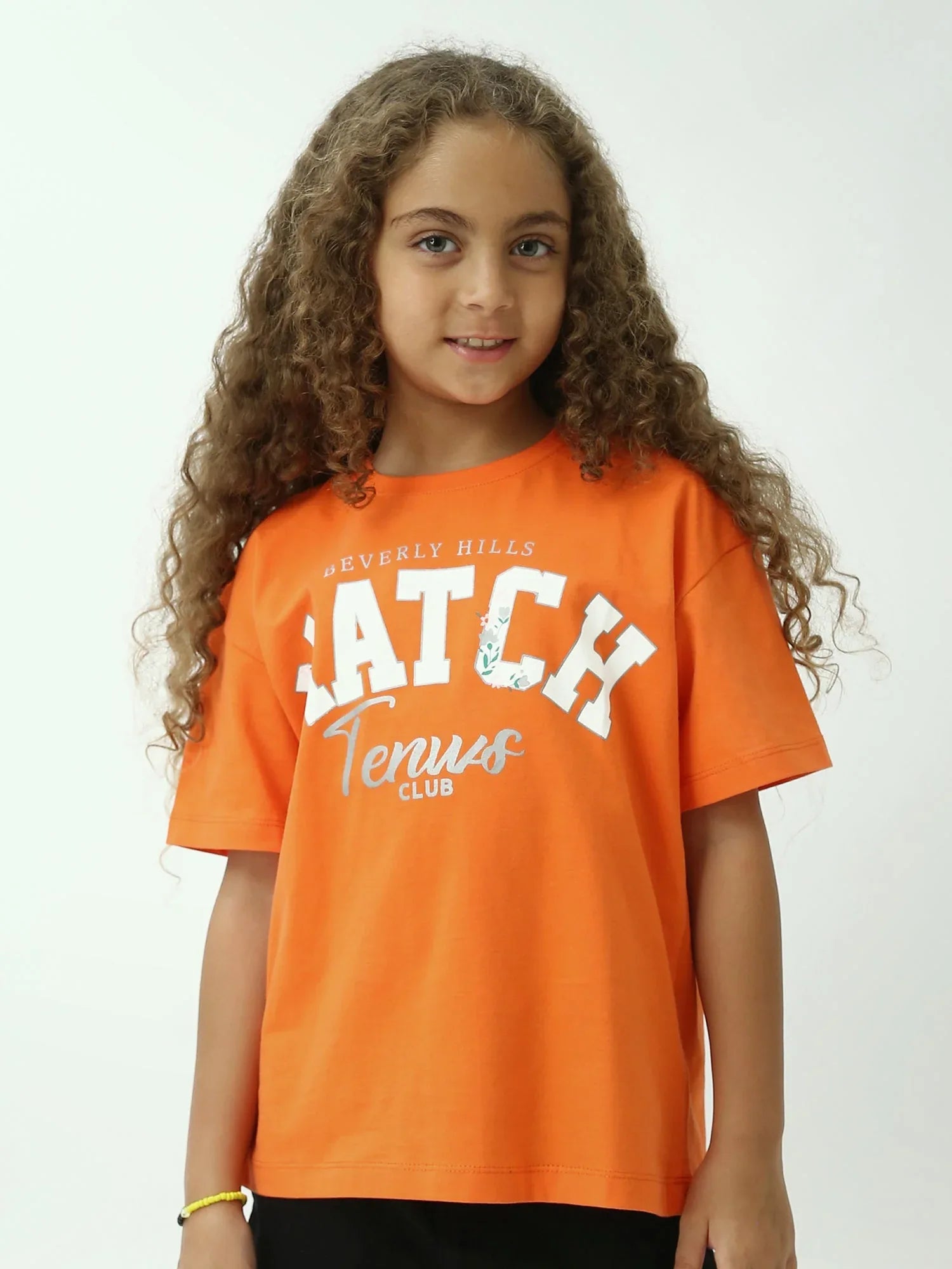 T-shirt fille oversize à manches courtes, imprimé Match Tennis Club – TSH24SPRO70907MG1 - Justyol