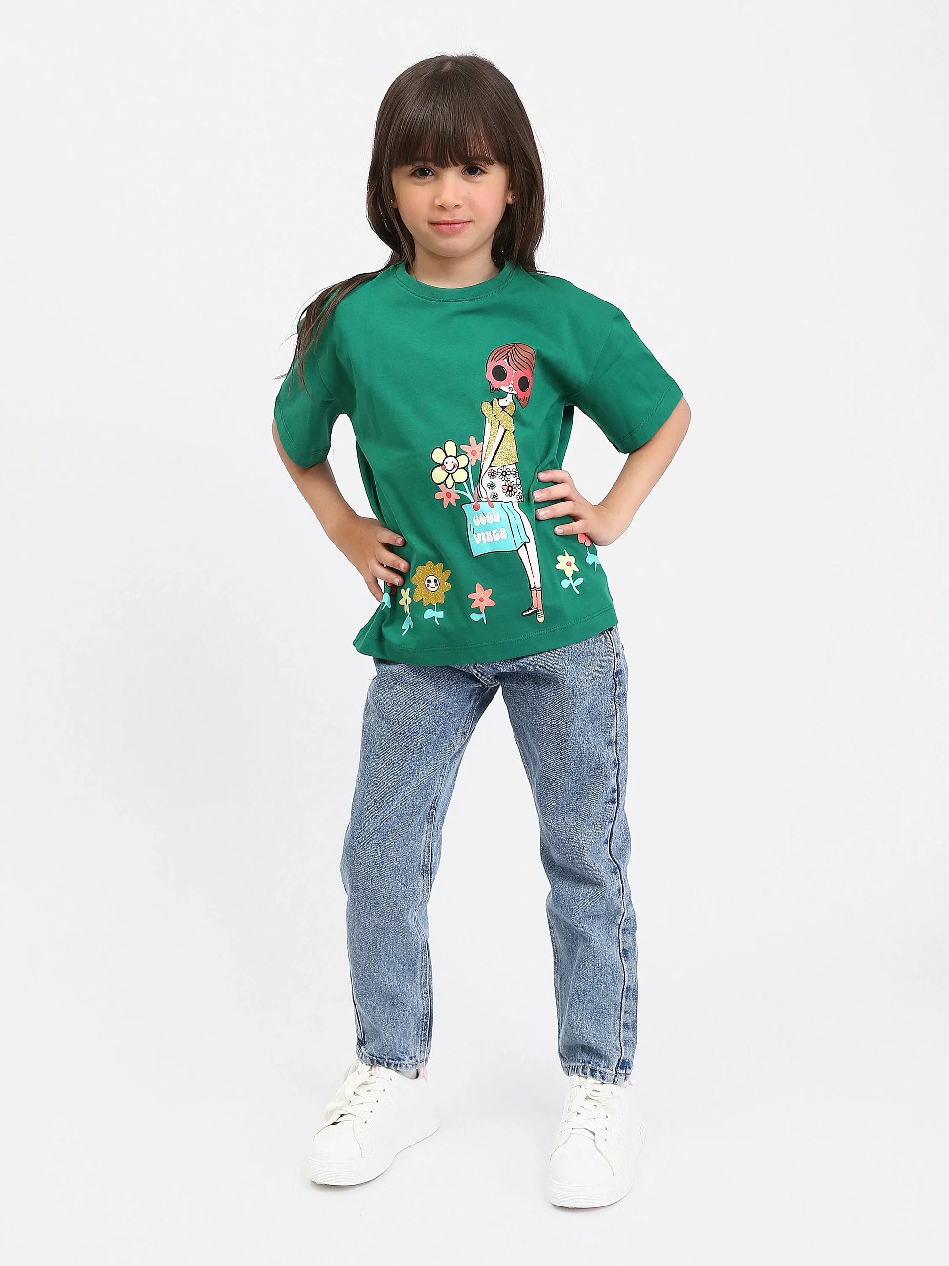 T-shirt Enfant "Good Vibes" - Design Fun et Florale - TSH24SPRO70912MG1 - Justyol