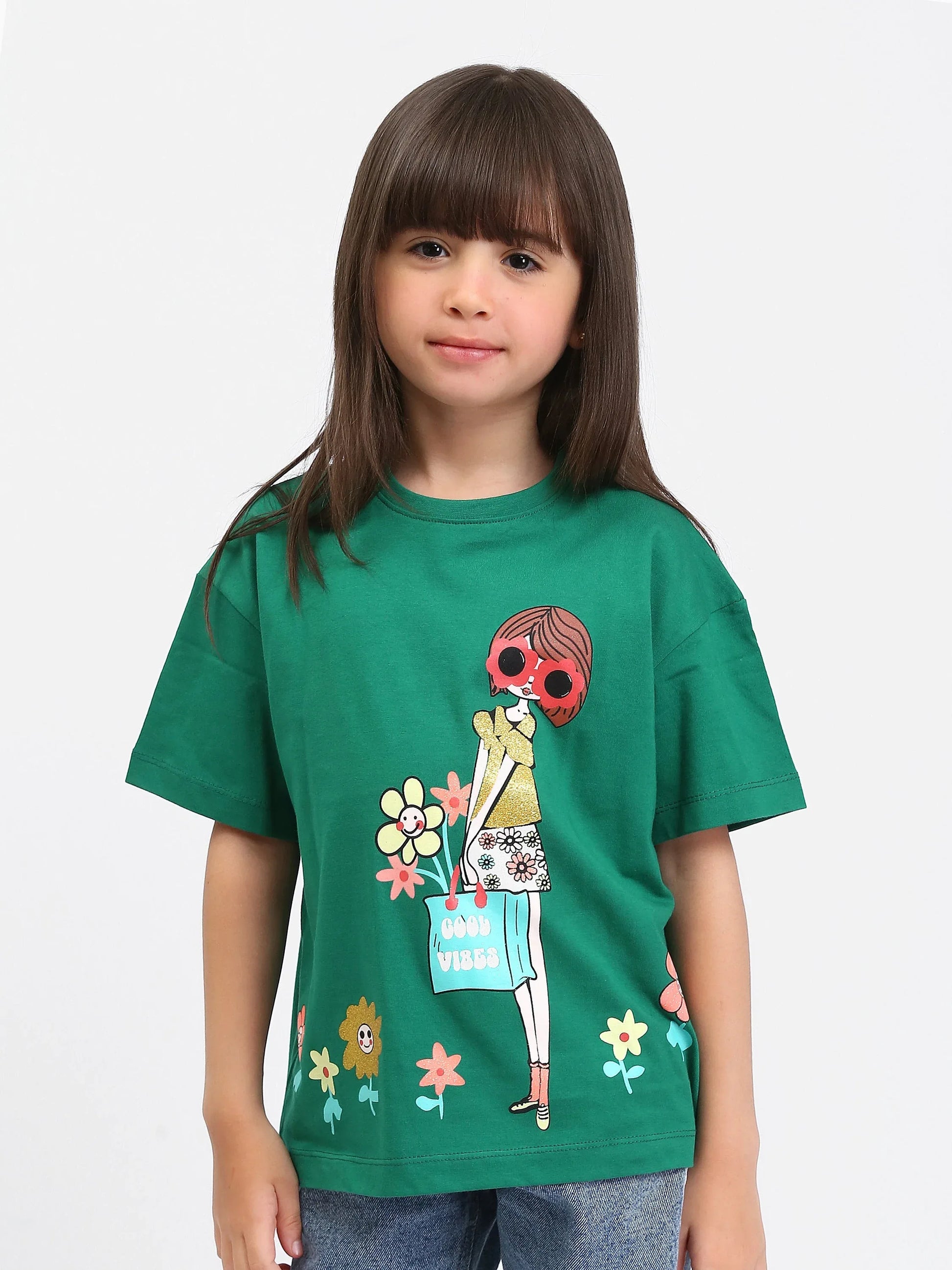 T-shirt Enfant "Good Vibes" - Design Fun et Florale - TSH24SPRO70912MG1 - Justyol