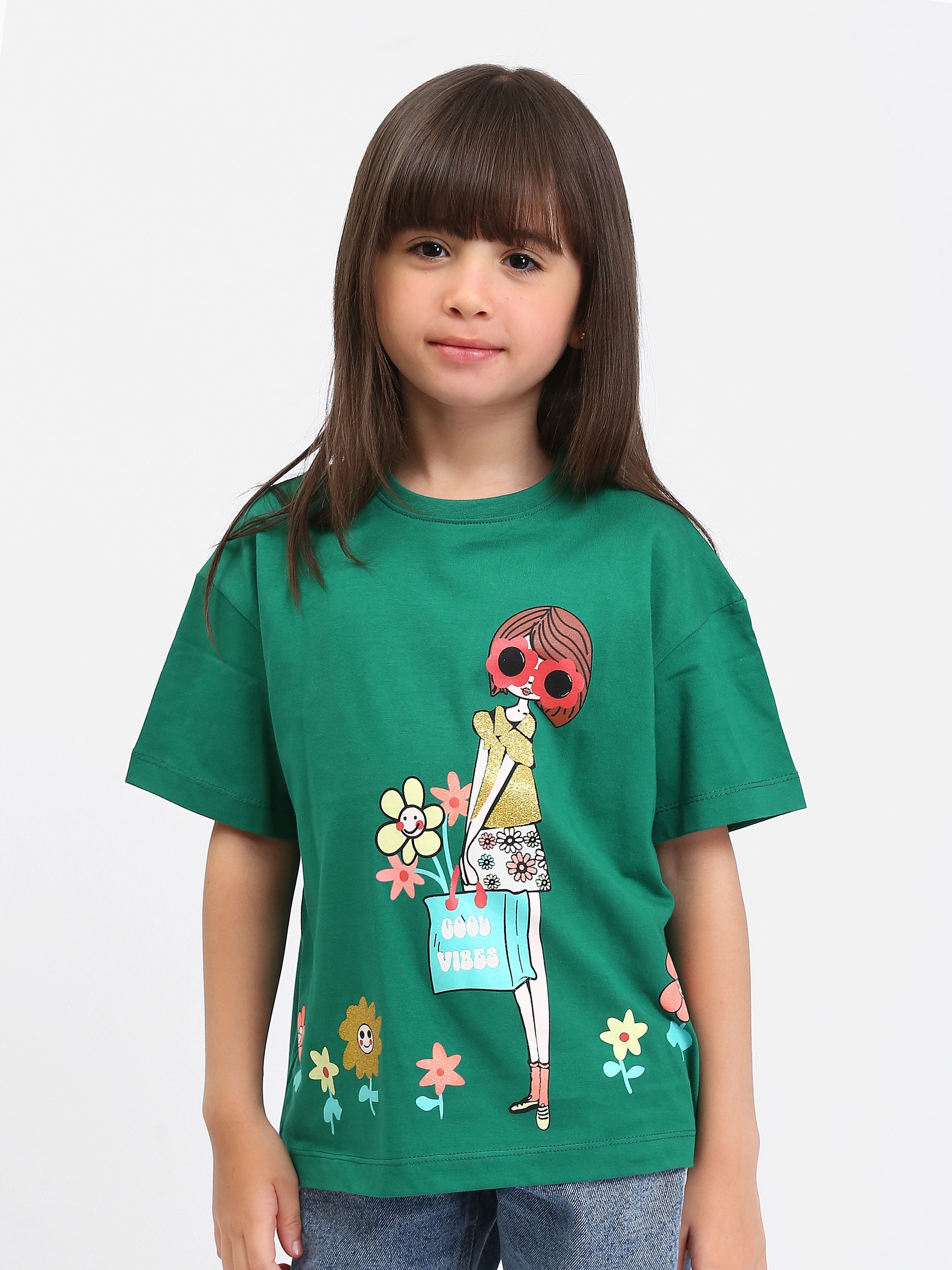 T-shirt Enfant "Good Vibes" - Design Fun et Florale - TSH24SPRO70912MG1
