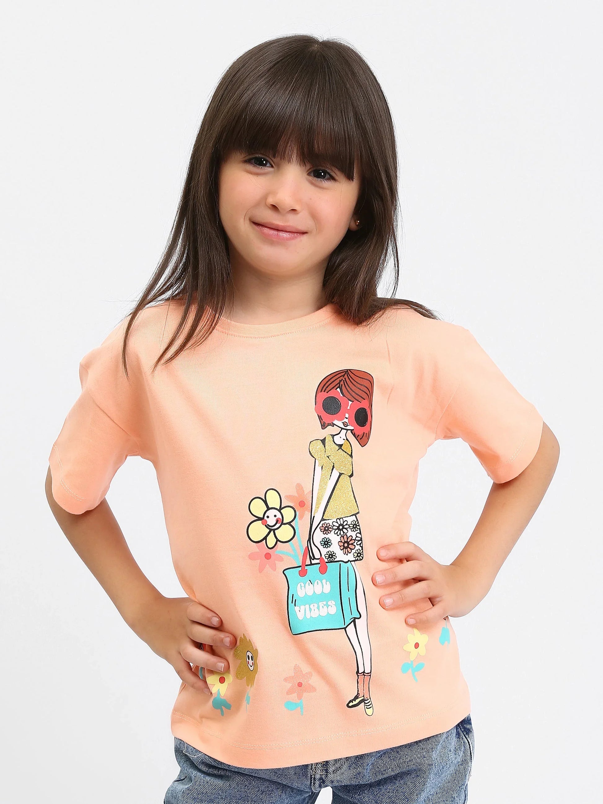 T-shirt Enfant "Good Vibes" - Design Fun et Florale - TSH24SPRO70912MG1 - Justyol