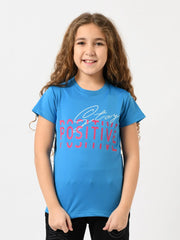 T-shirt fille à manches courtes, message Stay Positive – TSH24SPRR71089MG1 - Justyol