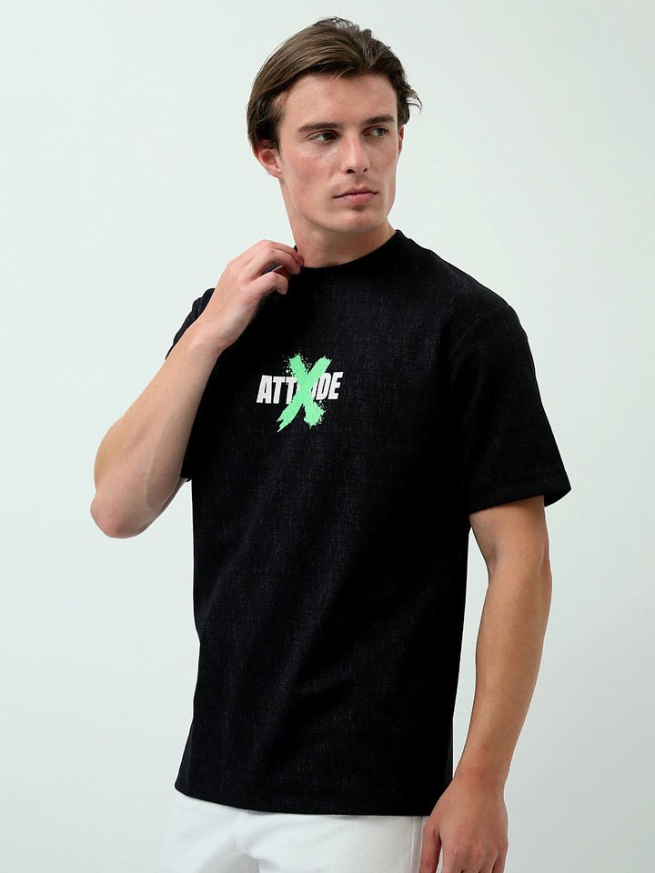 Polo Homme Moderne avec Inscription "ATTITUDE" – Style Audacieux et Confort au Quotidien - TSH24SPRS20002TM1