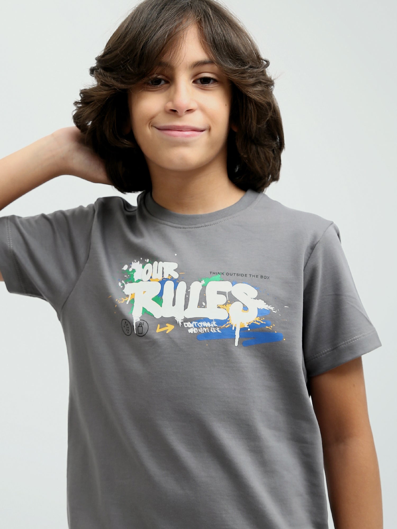 T-shirt Enfant avec Imprimé "OUR RULES" – Style Moderne et Confortable - TSH24SPRS32626TB1