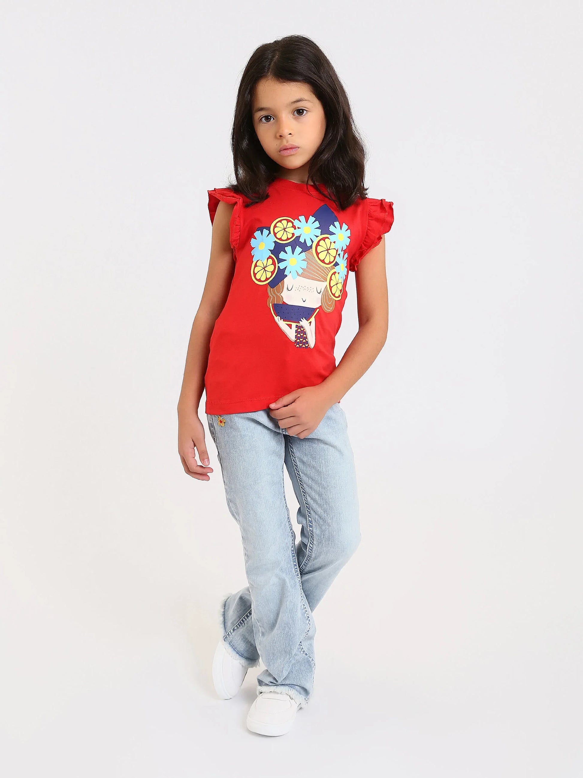 T-shirt Filles "Fruits et Fleurs" - TSH24SPRS70513MG1 - Justyol