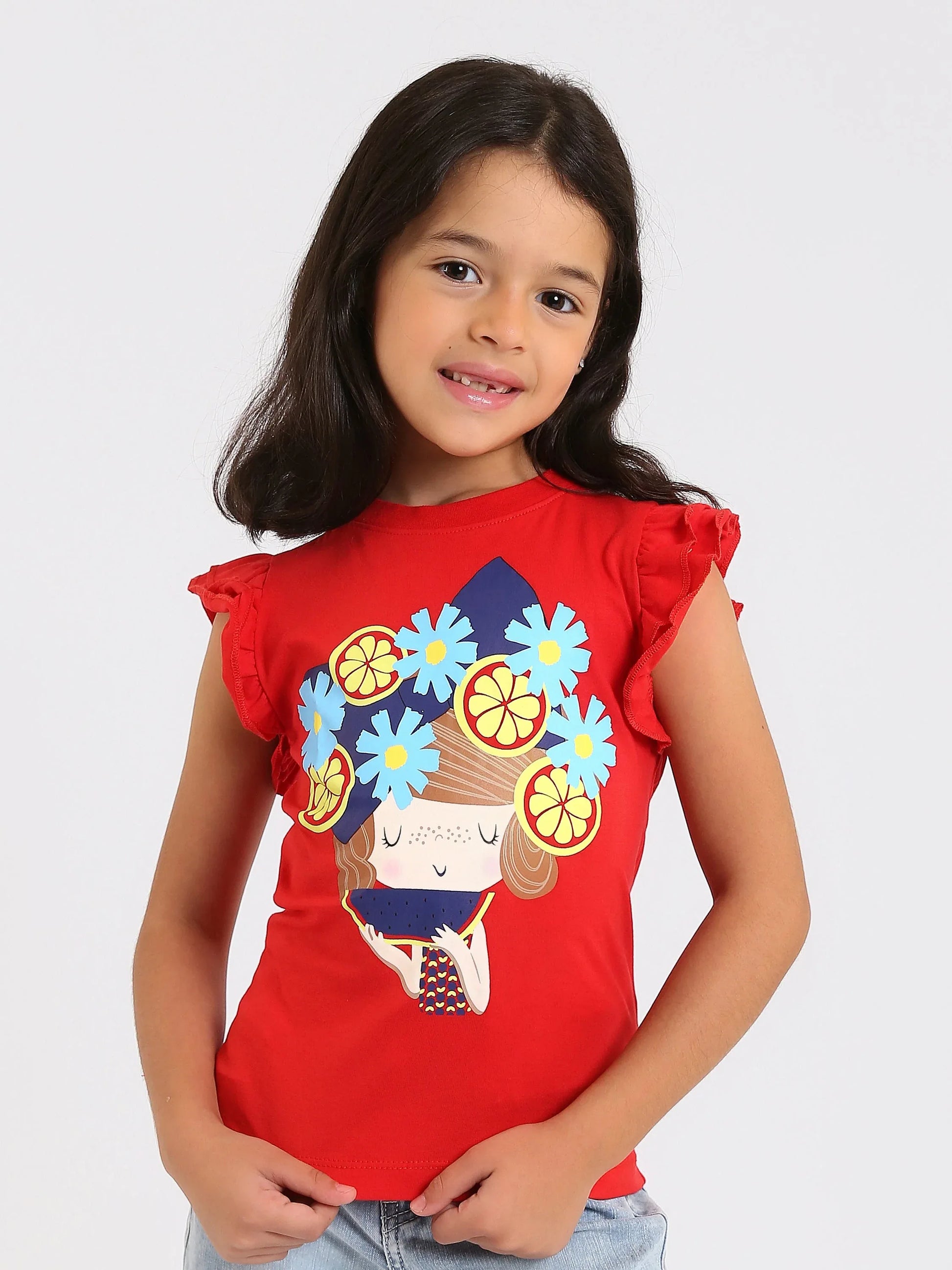 T-shirt Filles "Fruits et Fleurs" - TSH24SPRS70513MG1 - Justyol
