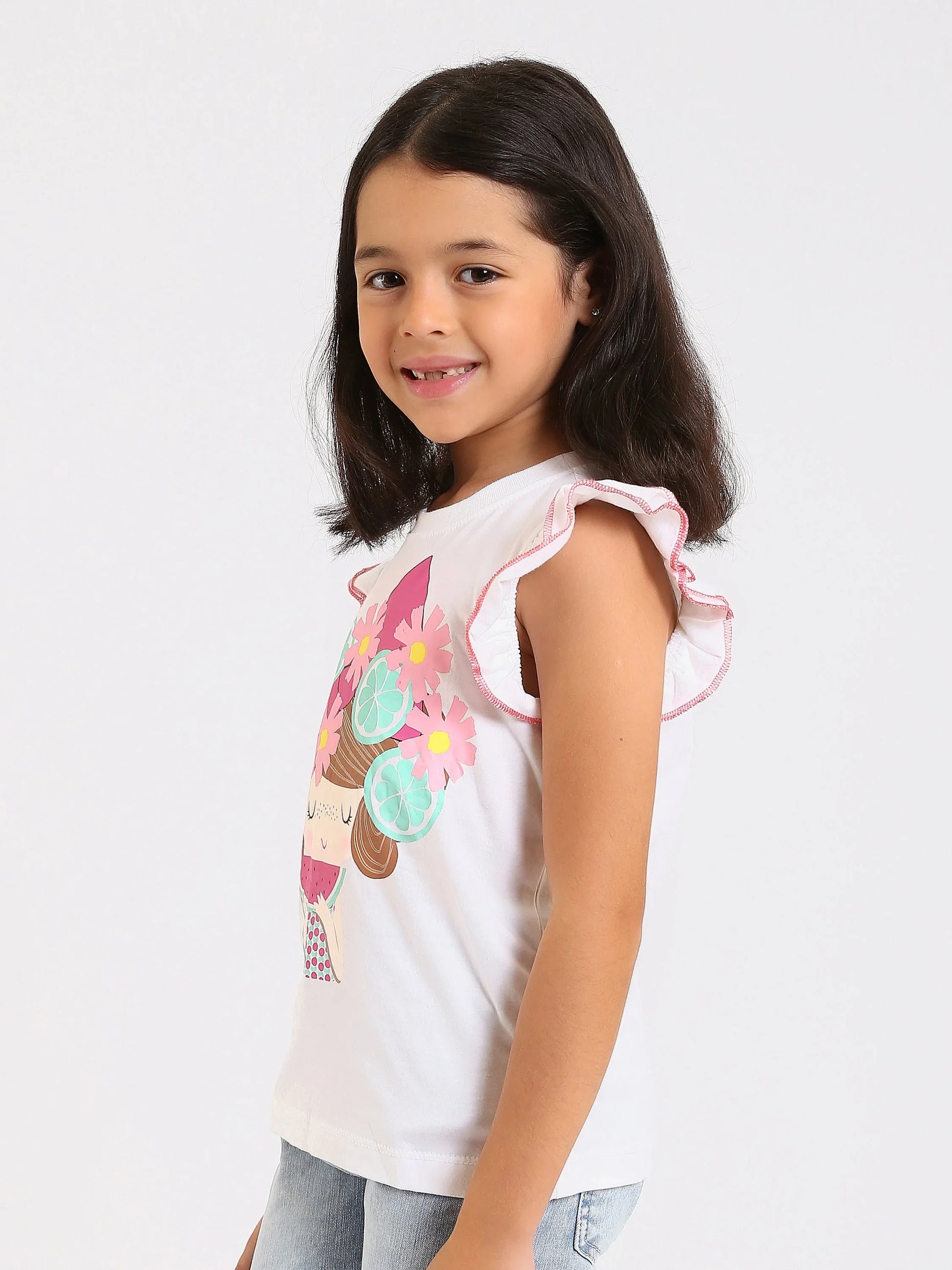 T-shirt Filles "Fruits et Fleurs" - TSH24SPRS70513MG1 - Justyol