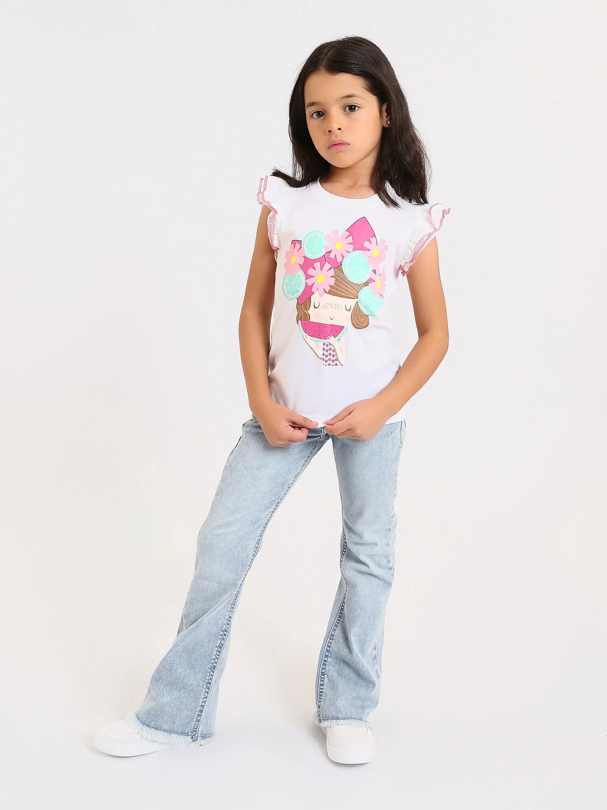 T-shirt Filles "Fruits et Fleurs" - TSH24SPRS70513MG1 - Justyol