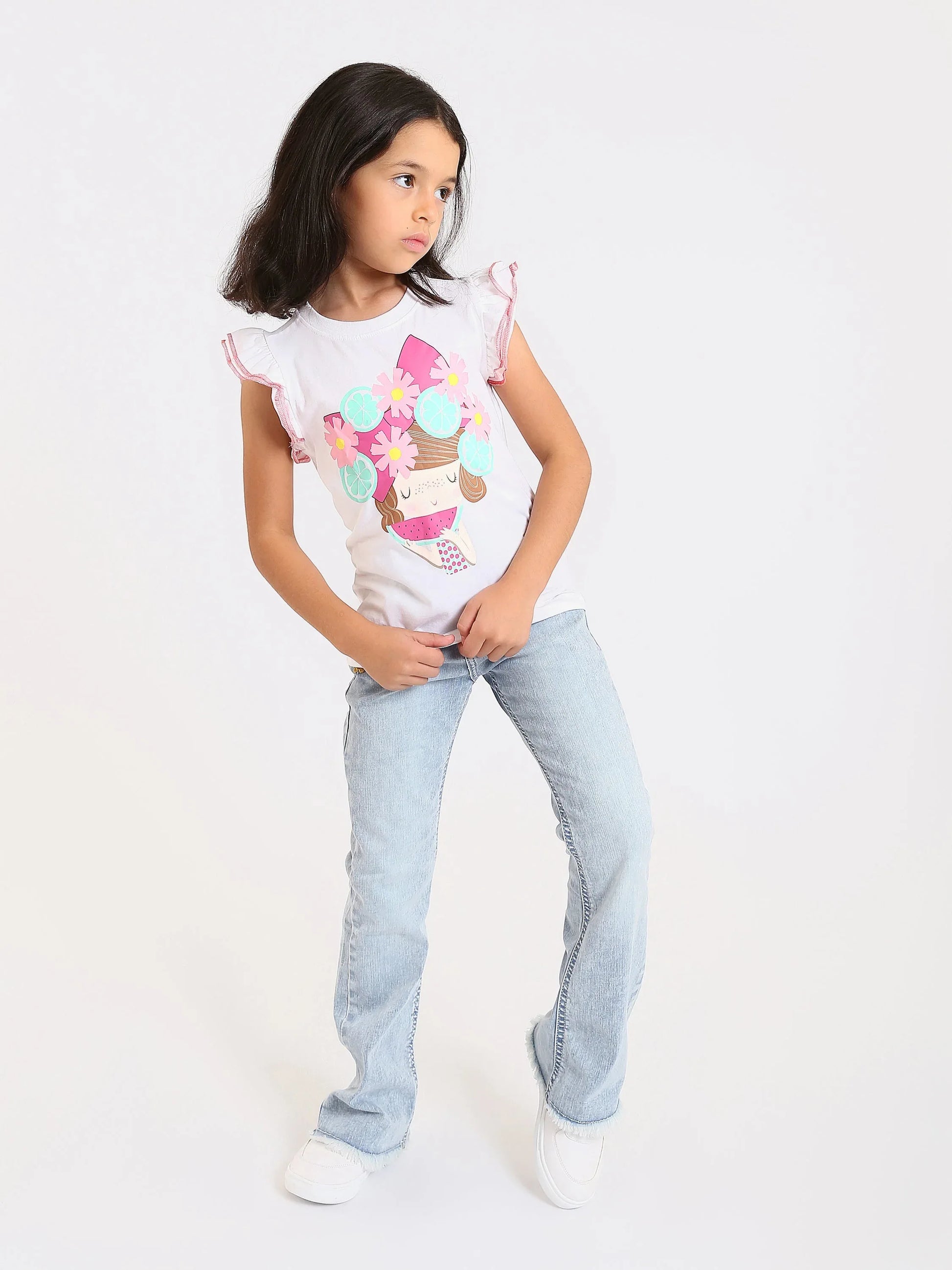 T-shirt Filles "Fruits et Fleurs" - TSH24SPRS70513MG1 - Justyol