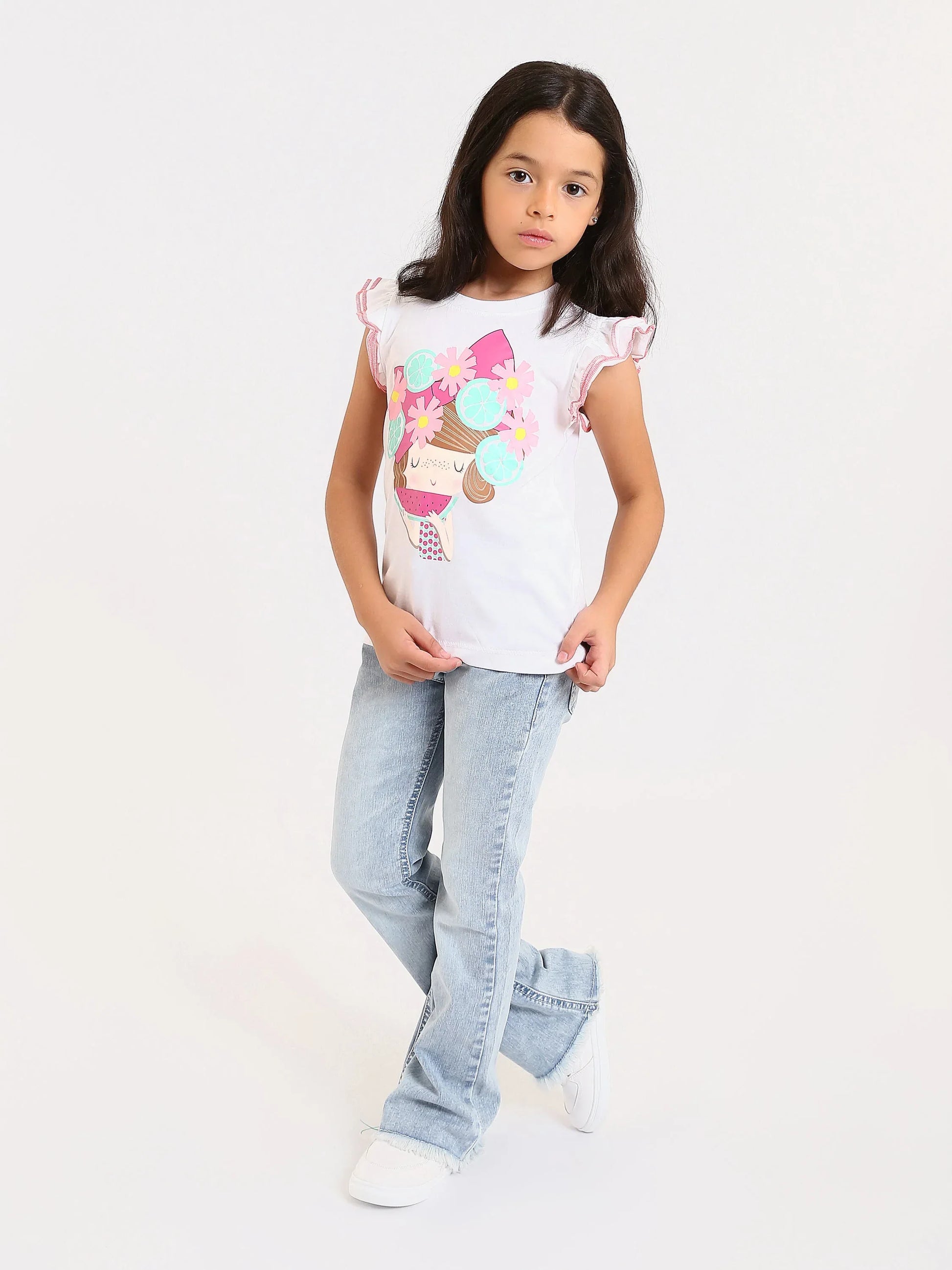 T-shirt Filles "Fruits et Fleurs" - TSH24SPRS70513MG1 - Justyol