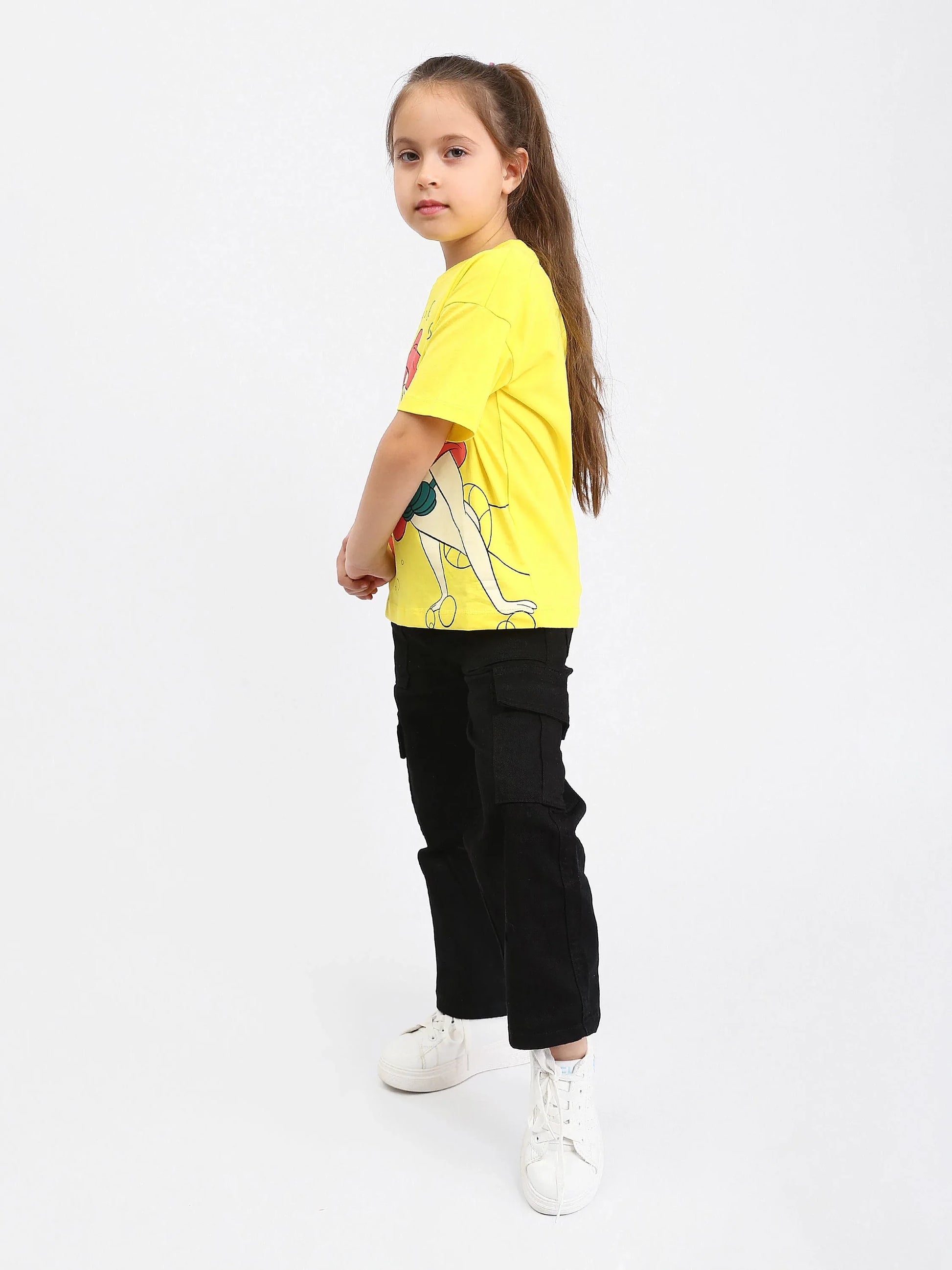 T-shirt Enfant "Ariel et Poisson" - Disney, Disponible en Violet et Jaune - TSH24SPRS70902MG1 - Justyol