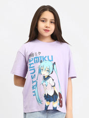 T-shirt fille manga Hatsune Miku violet - TSH24STRO70879MR1 - Justyol