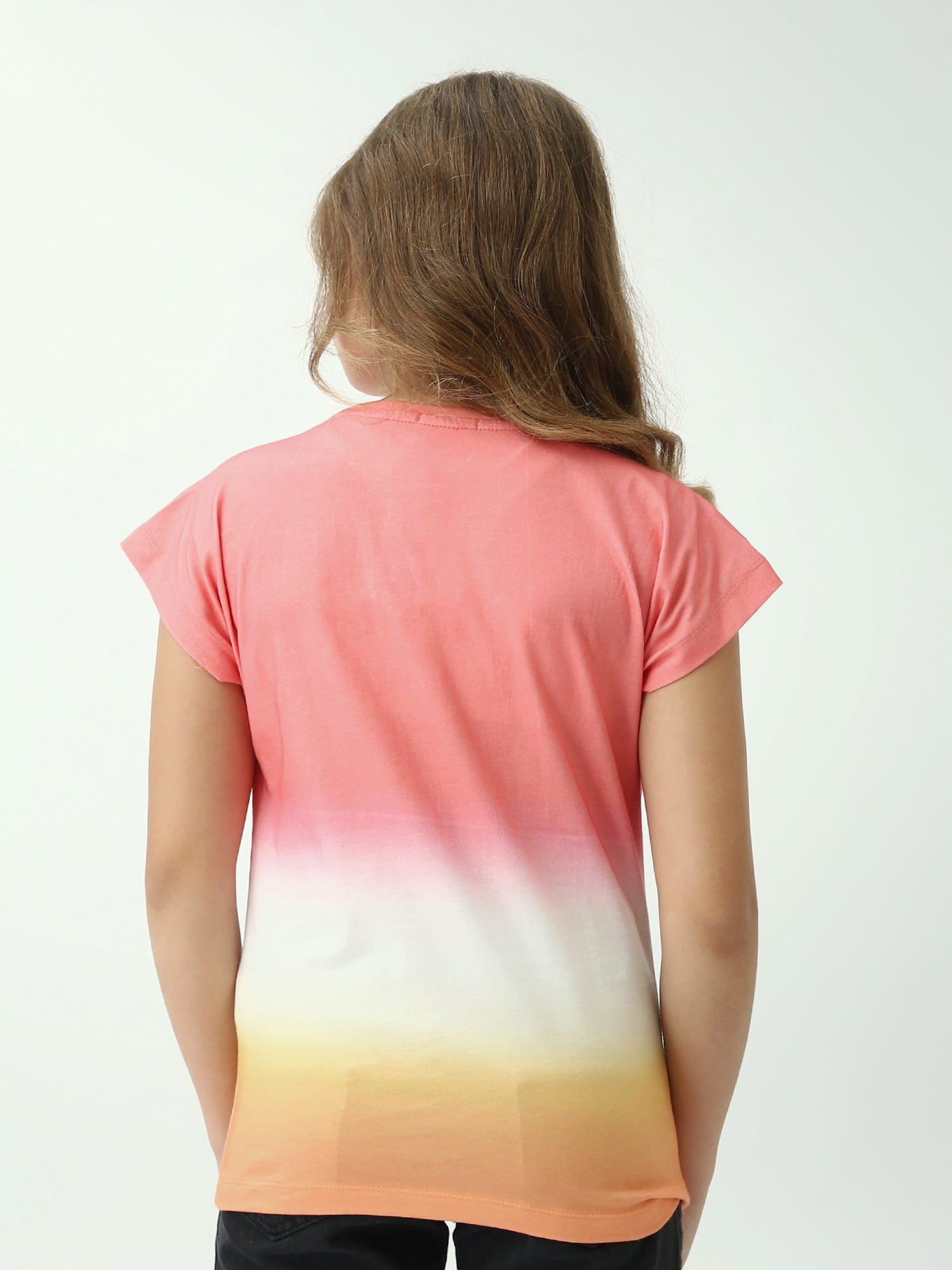 T-shirt ado fille dégradé Hello Summer – manches courtes, imprimé fleurs - TSH24SXXX70539MR1