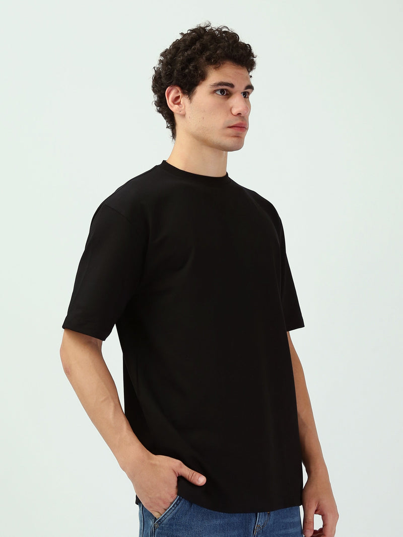 T-Shirt Homme Oversized à Col Rond – Style Minimaliste - TSH25ABRO20918TM1
