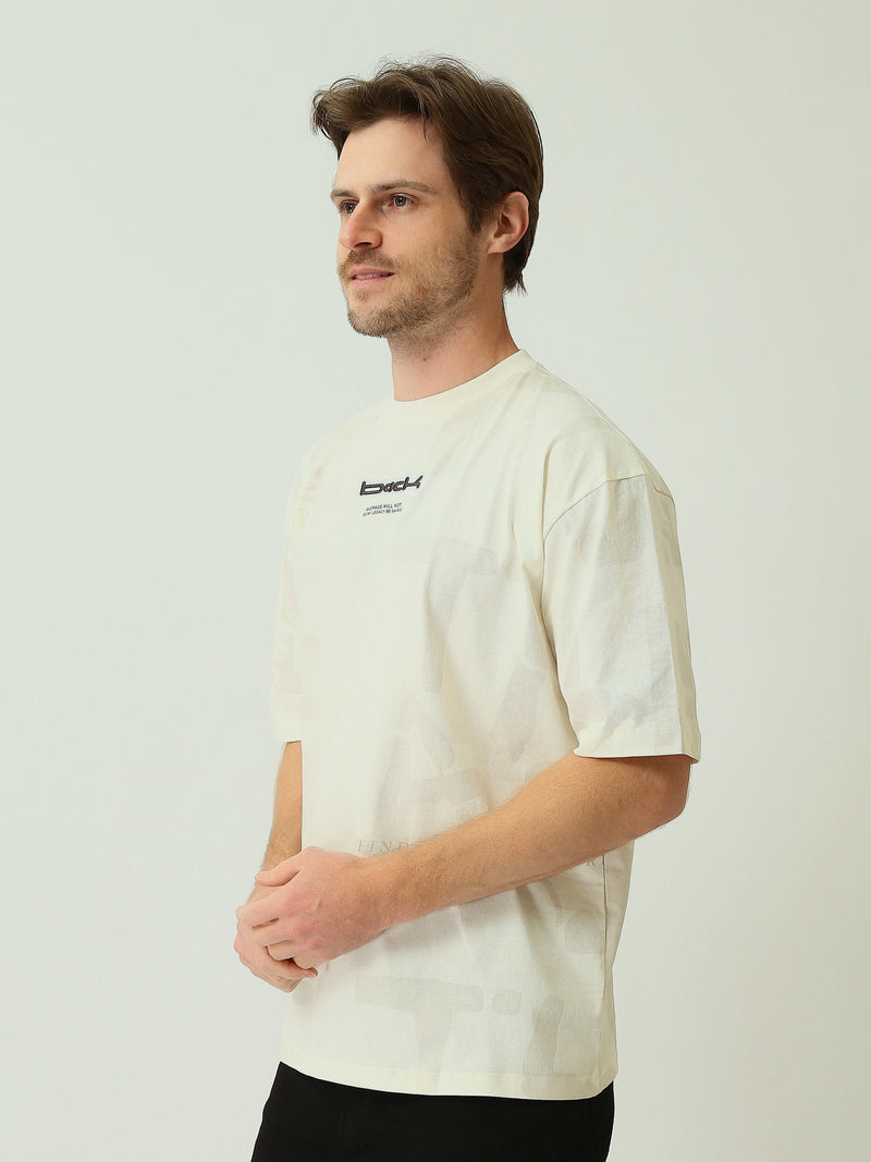 T-shirt Homme Oversize à Imprimé Ton sur Ton – Style Urbain - TSH25SARO20390TM1
