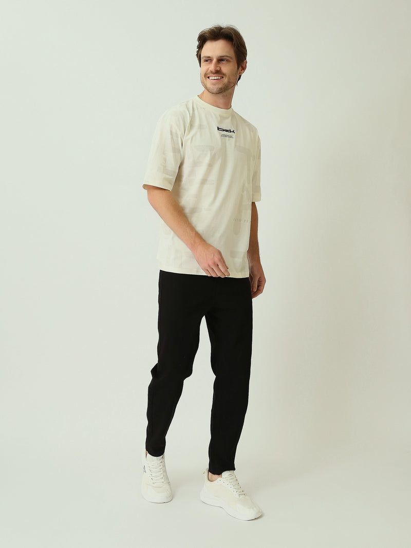 T-shirt Homme Oversize à Imprimé Ton sur Ton – Style Urbain - TSH25SARO20390TM1