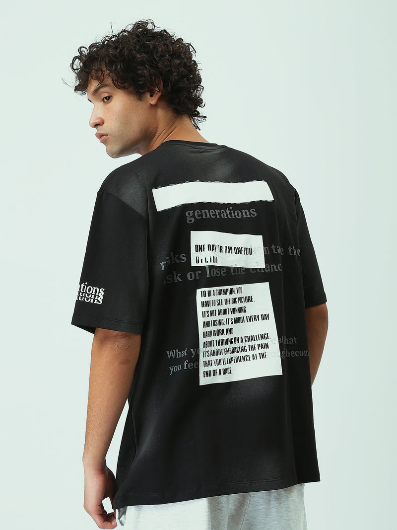 T-Shirt Homme Oversize à Imprimé Effet Spray Streetwear - TSH25SARO20424TM1