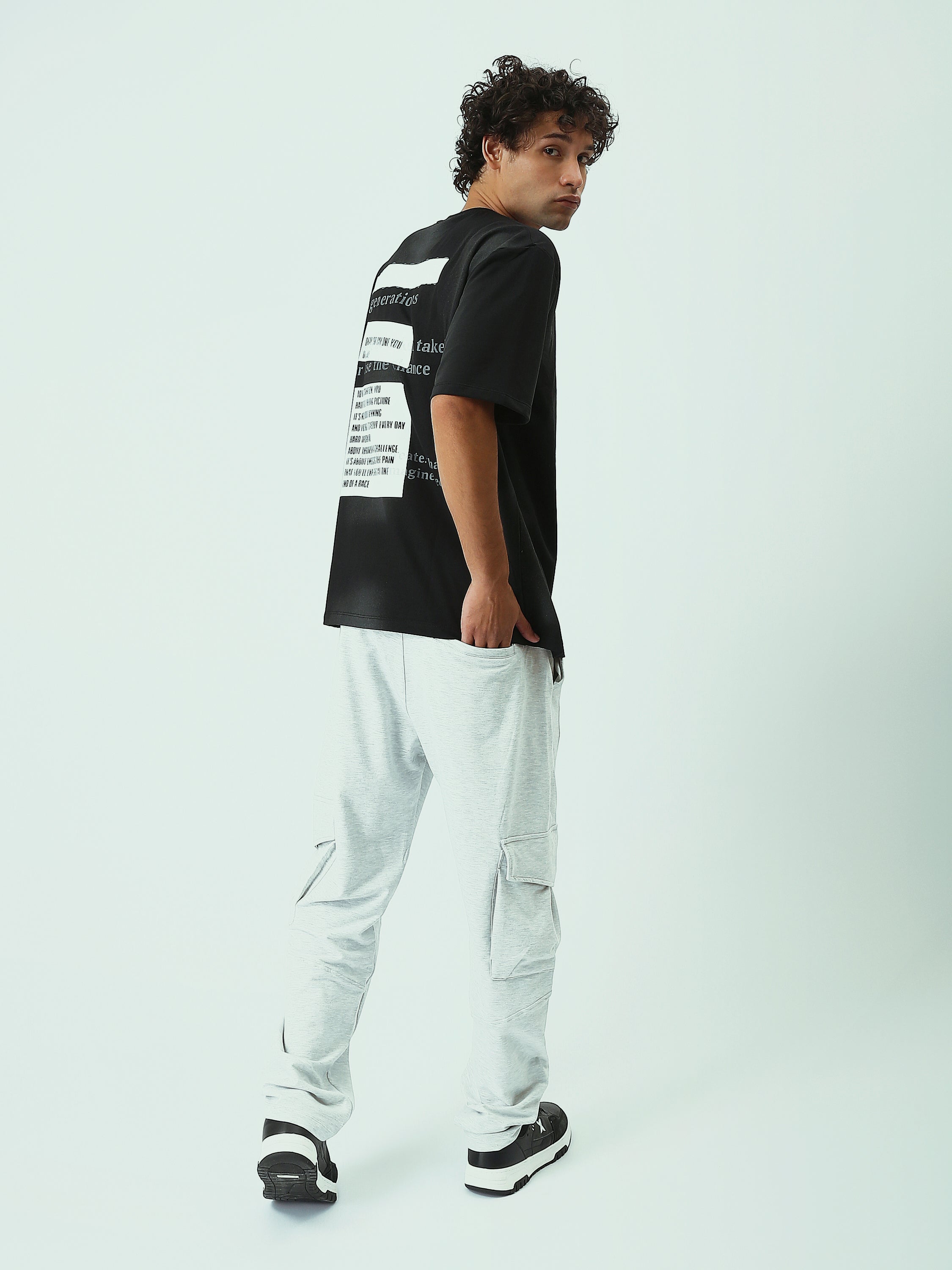 T-Shirt Homme Oversize à Imprimé Effet Spray Streetwear - TSH25SARO20424TM1