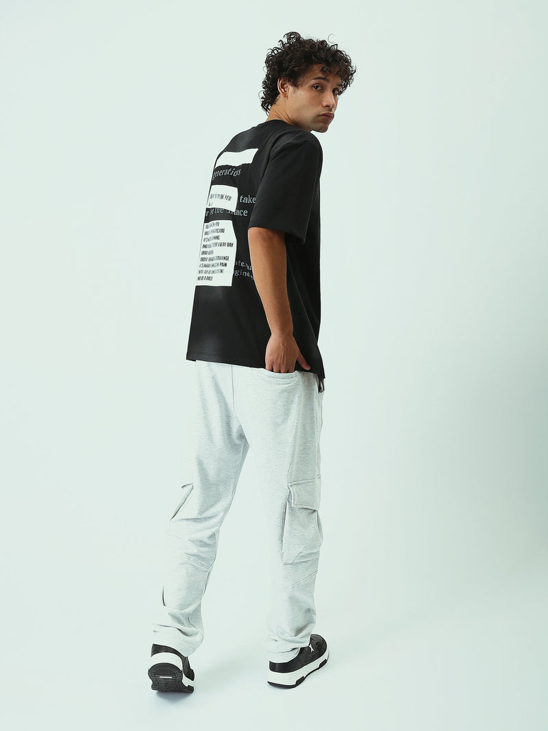 T-Shirt Homme Oversize à Imprimé Effet Spray Streetwear - TSH25SARO20424TM1