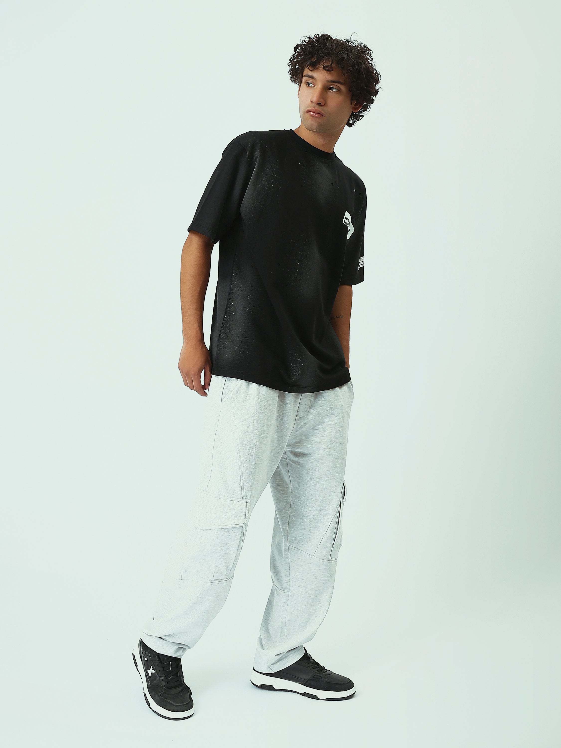 T-Shirt Homme Oversize à Imprimé Effet Spray Streetwear - TSH25SARO20424TM1