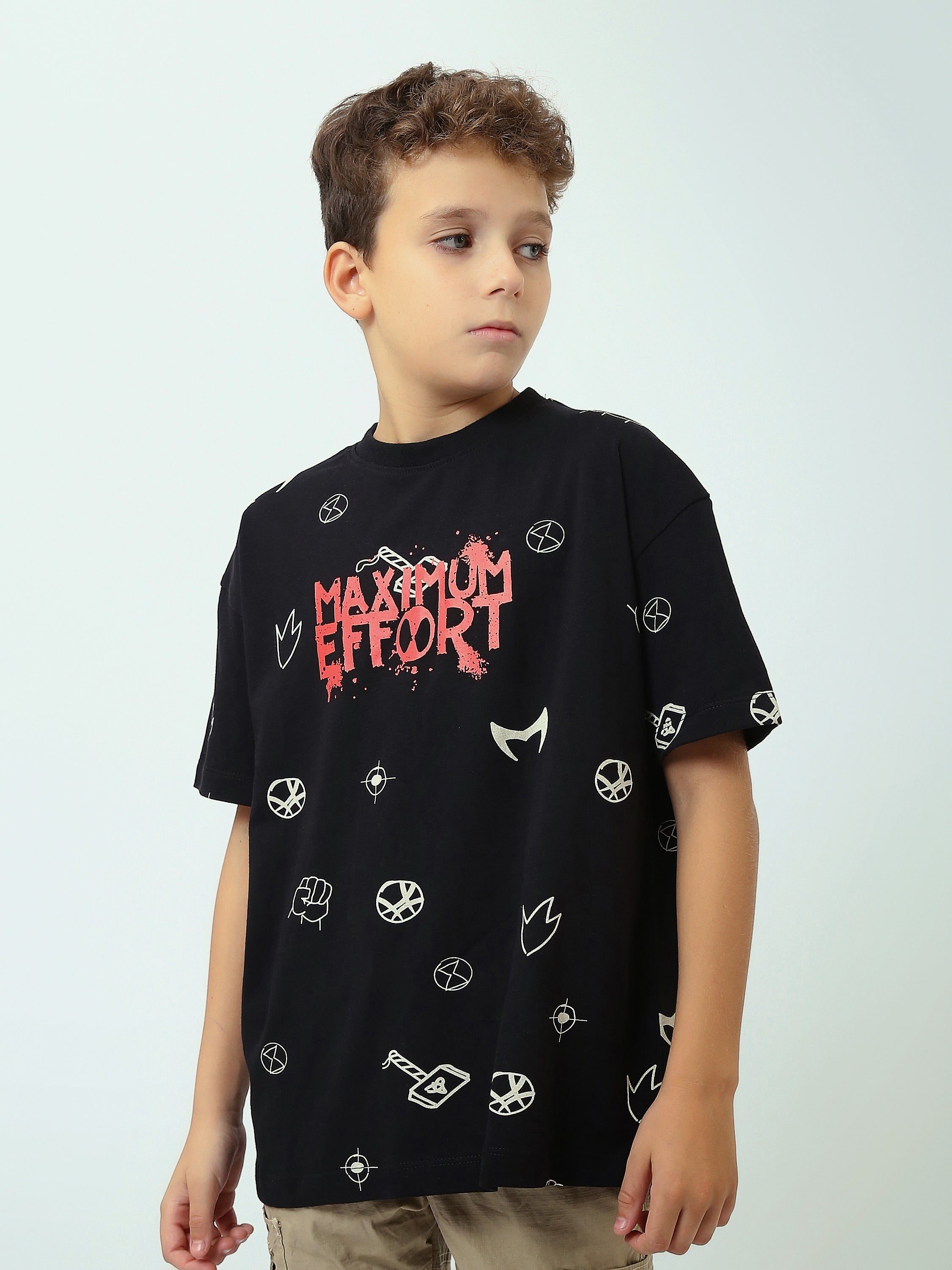 T-shirt Garçon Oversize Imprimé Maximum Effort – TSH25SARS32744TB1